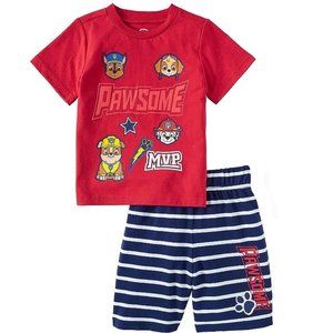 Toddler Boys Paw Patrol "PAWSOME MVP" T-Shirt & Shorts Set Size 2T 3T NWT